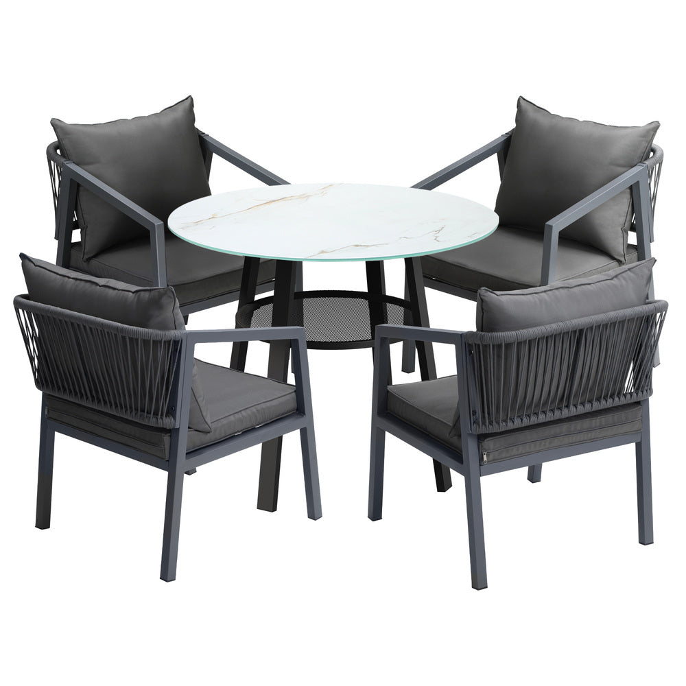 Livsip 5PCS Outdoor Dining Set Table Lounge Chair