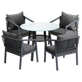 Livsip 5PCS Outdoor Dining Set Table Lounge Chair