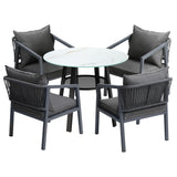 Livsip 5PCS Outdoor Dining Set Table Lounge Chair