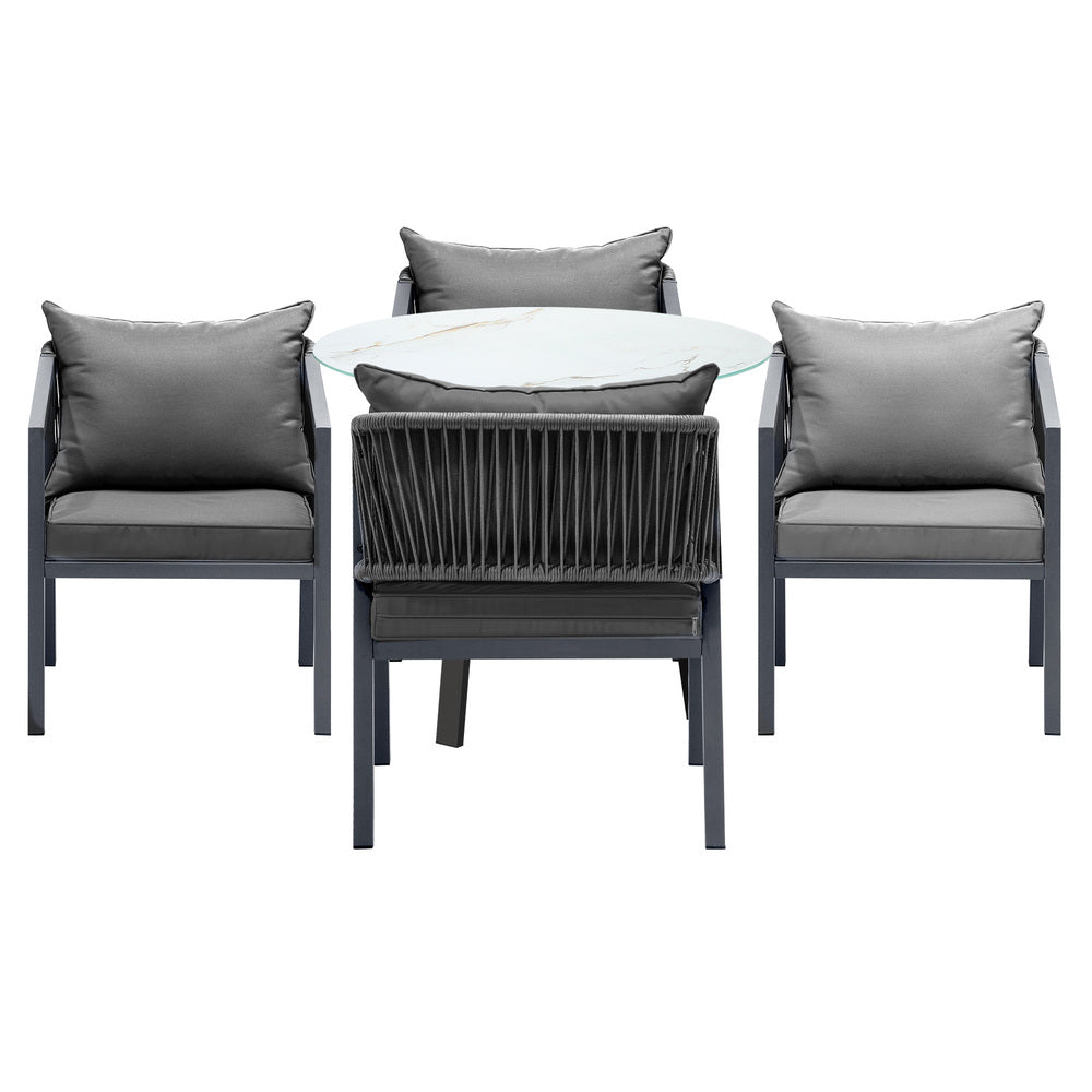 Livsip 5PCS Outdoor Dining Set Table Lounge Chair