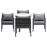 Livsip 5PCS Outdoor Dining Set Table Lounge Chair - Front View