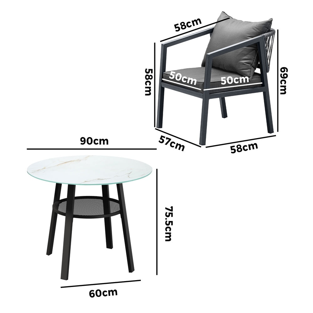 Livsip 5PCS Outdoor Dining Set Table Lounge Chair
