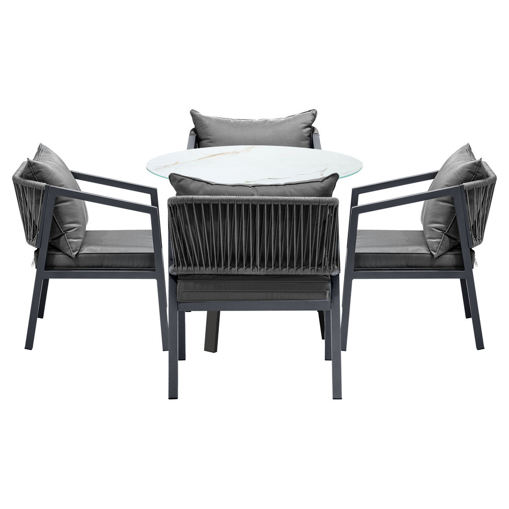 Livsip 5PCS Outdoor Dining Set Table Lounge Chair