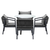 Livsip 5PCS Outdoor Dining Set Table Lounge Chair - 45-Degree Angle