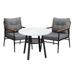 Livsip Outdoor Dining Set 3PC Lounge Setting Table Storage Shelf