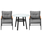 Livsip Outdoor Dining Set 3PC Lounge Setting Table Storage Shelf