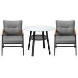 Livsip Outdoor Dining Set 3PC Lounge Setting Table Storage Shelf - Side View