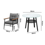 Livsip Outdoor Dining Set 3PC Lounge Setting Table Storage Shelf