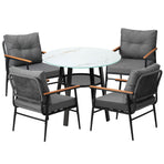 Livsip Outdoor Dining Set 5PC Lounge Setting Table Storage Shelf