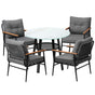 Livsip Outdoor Dining Set 5PC Lounge Setting Table Storage Shelf
