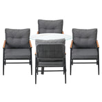 Livsip Outdoor Dining Set 5PC Lounge Setting Table Storage Shelf