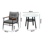 Livsip Outdoor Dining Set 5PC Lounge Setting Table Storage Shelf