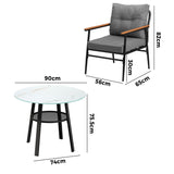 Livsip Outdoor Dining Set 5PC Lounge Setting Table Storage Shelf - Side View