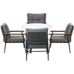 Livsip Outdoor Dining Set 5PC Lounge Setting Table Storage Shelf