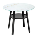 Livsip Outdoor Dining Set 5PC Lounge Setting Table Storage Shelf - Top-Down View
