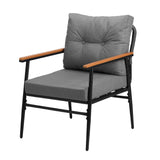 Livsip Outdoor Dining Set 5PC Lounge Setting Table Storage Shelf - Close-Up Angle