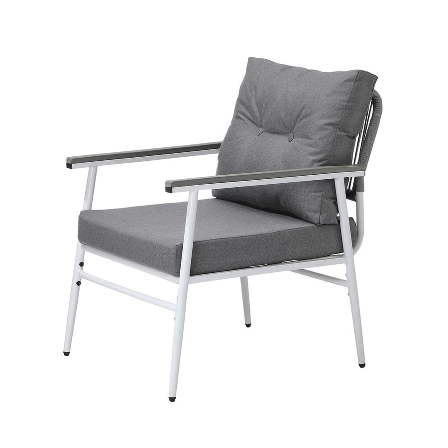 Livsip Outdoor Dining Set 2 Seater Marble Tempered Glass Table