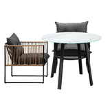 Livsip Outdoor Patio Set 2 Seater Bistro Setting - Close-Up Angle