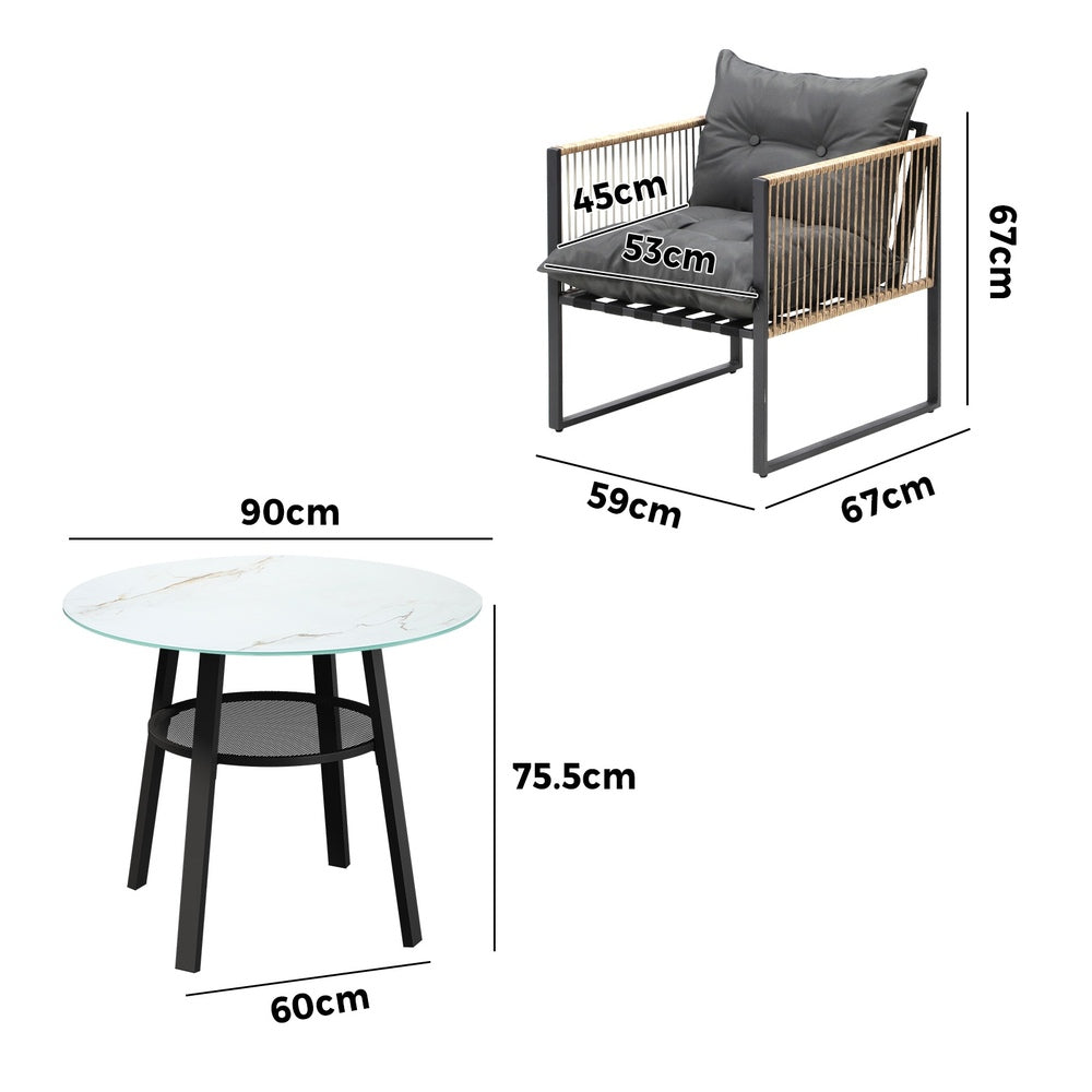 Livsip Outdoor Patio Set 2 Seater Bistro Setting