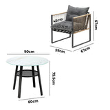 Livsip Outdoor Patio Set 4 Seater Bistro Setting - Close-Up Angle