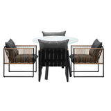 Livsip Outdoor Patio Set 4 Seater Bistro Setting - Front View