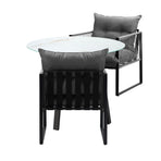 Livsip 3PCS Outdoor Dining Set Round Table PE Wicker Chairs, image 6