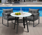 Livsip 3PCS Outdoor Dining Set Round Table PE Wicker Chairs, image 5