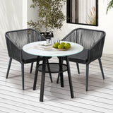 Livsip 3PCS Outdoor Dining Set Marble-style Table