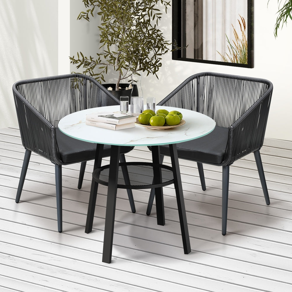 Livsip 3PCS Outdoor Dining Set Marble-style Table