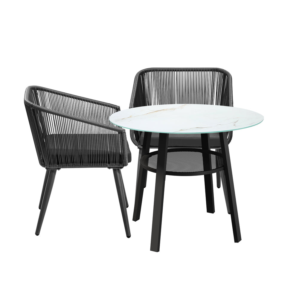 Livsip 3PCS Outdoor Dining Set Marble-style Table
