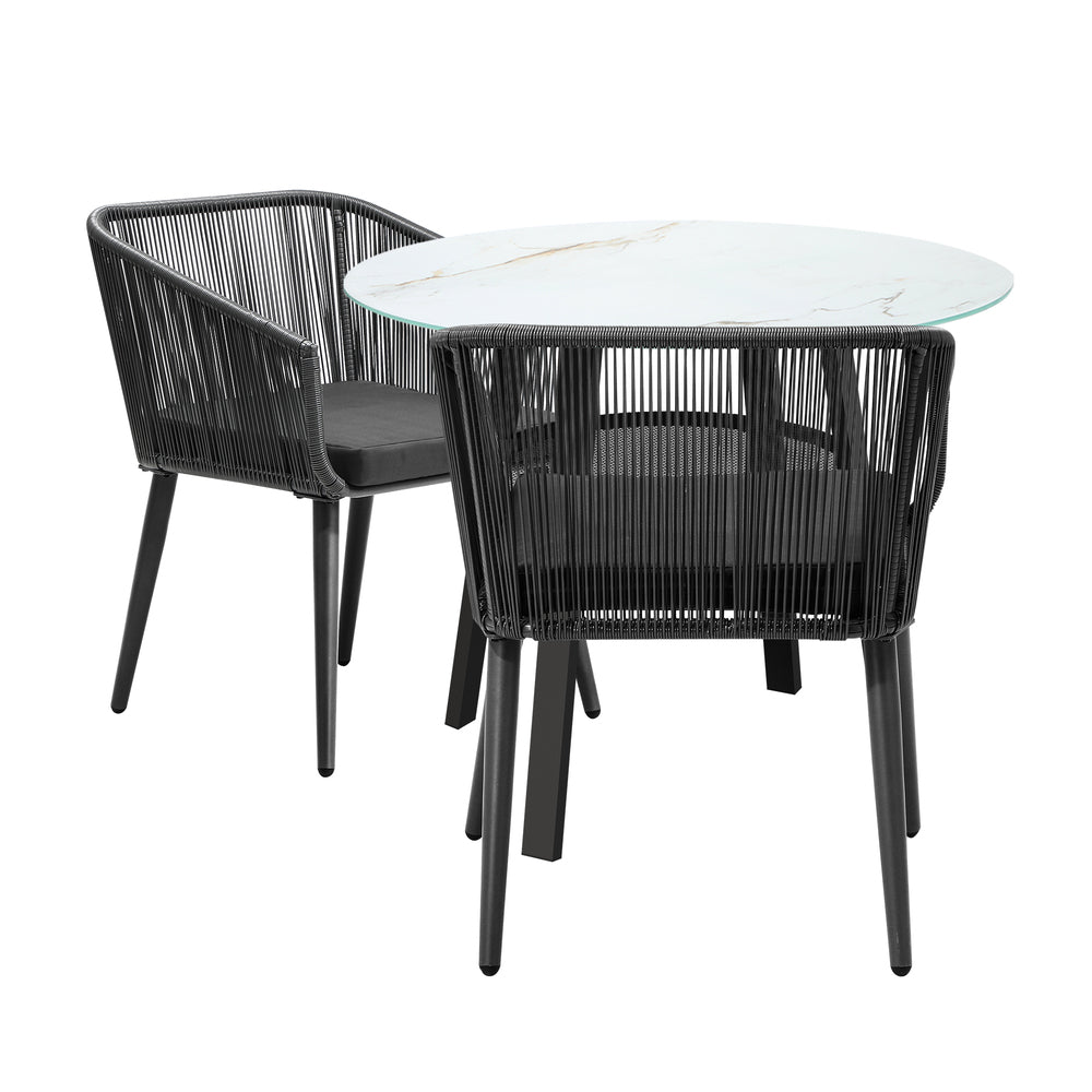 Livsip 3PCS Outdoor Dining Set Marble-style Table