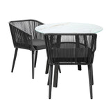 Livsip 3PCS Outdoor Dining Set Marble-style Table - Top-Down View