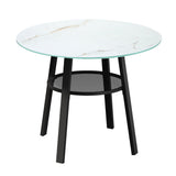 Livsip 3PCS Outdoor Dining Set Marble-style Table - Front View
