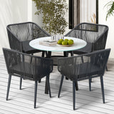 Livsip 5PCS Outdoor Dining Set Marble-style Table