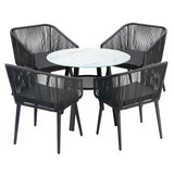 Livsip 5PCS Outdoor Dining Set Marble-style Table