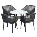 Livsip 5PCS Outdoor Dining Set Marble-style Table