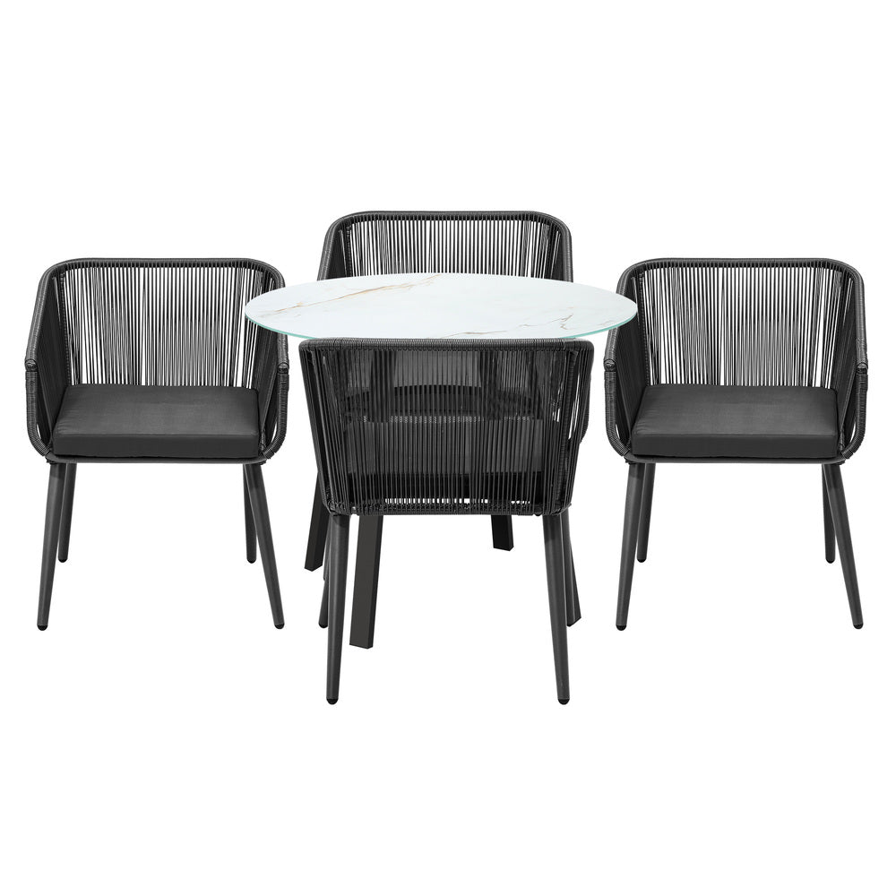 Livsip 5PCS Outdoor Dining Set Marble-style Table