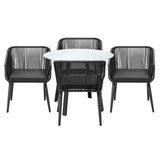 Livsip 5PCS Outdoor Dining Set Marble-style Table - 45-Degree Angle