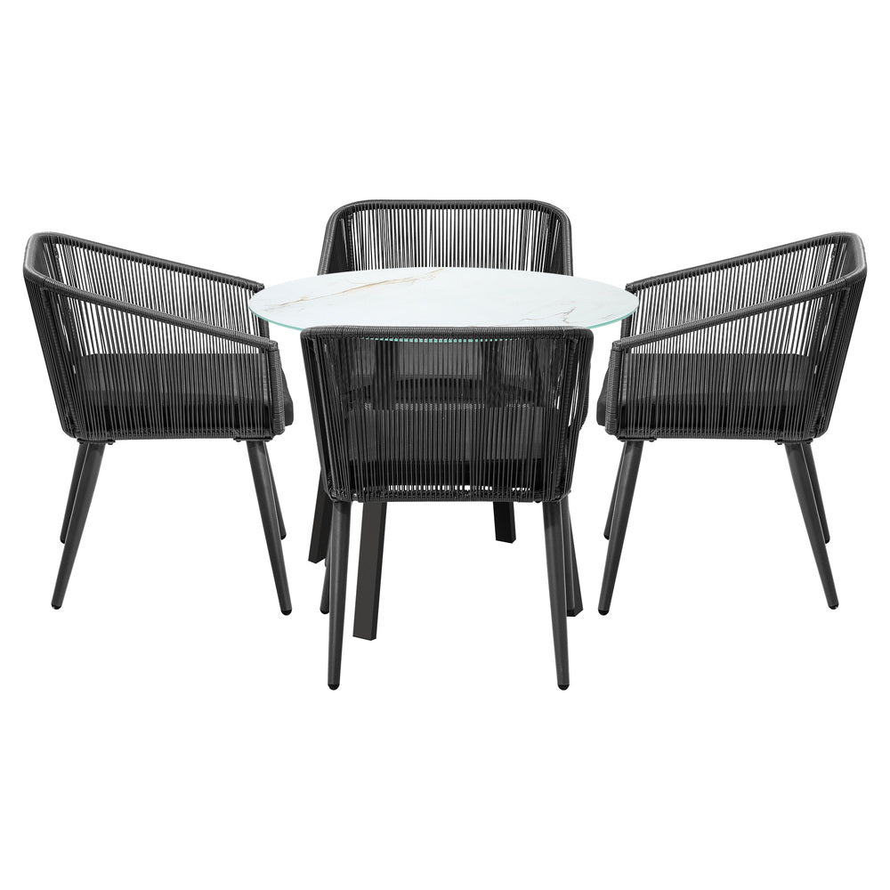 Livsip 5PCS Outdoor Dining Set Marble-style Table