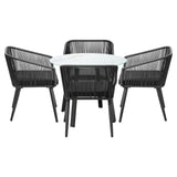 Livsip 5PCS Outdoor Dining Set Marble-style Table - Front View