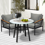 Livsip Outdoor Dining Setting Table Sofa Chairs 3PCS - Close-Up Angle