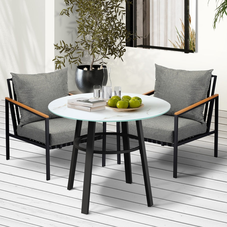 Livsip Outdoor Dining Setting Table Sofa Chairs 3PCS