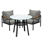 Livsip Outdoor Dining Setting Table Sofa Chairs 3PCS