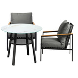 Livsip Outdoor Dining Setting Table Sofa Chairs 3PCS