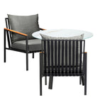 Livsip Outdoor Dining Setting Table Sofa Chairs 3PCS