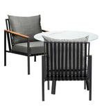 Livsip Outdoor Dining Setting Table Sofa Chairs 3PCS - Top-Down View
