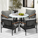 Livsip Outdoor Dining Setting Table Sofa Chairs 5PCS