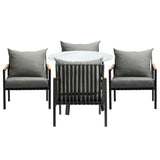Livsip Outdoor Dining Setting Table Sofa Chairs 5PCS - 45-Degree Angle