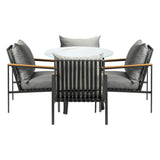 Livsip Outdoor Dining Setting Table Sofa Chairs 5PCS - Close-Up Angle