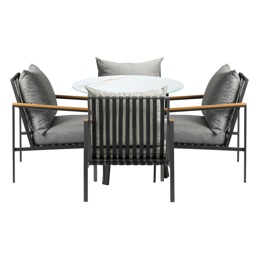 Livsip Outdoor Dining Setting Table Sofa Chairs 5PCS